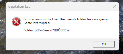 Error starting game.