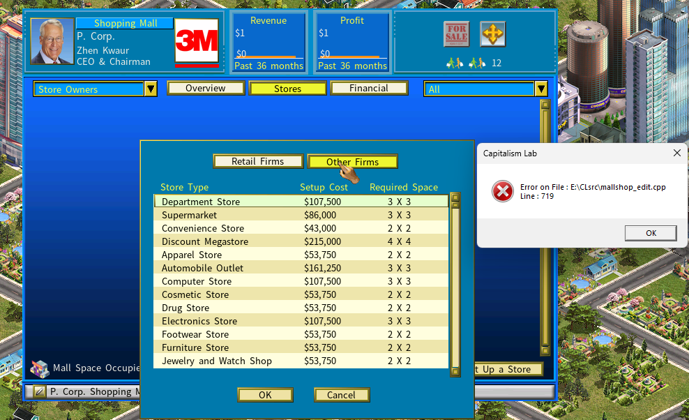 Shopping Mall Crash - Image of screen as crash occurs.