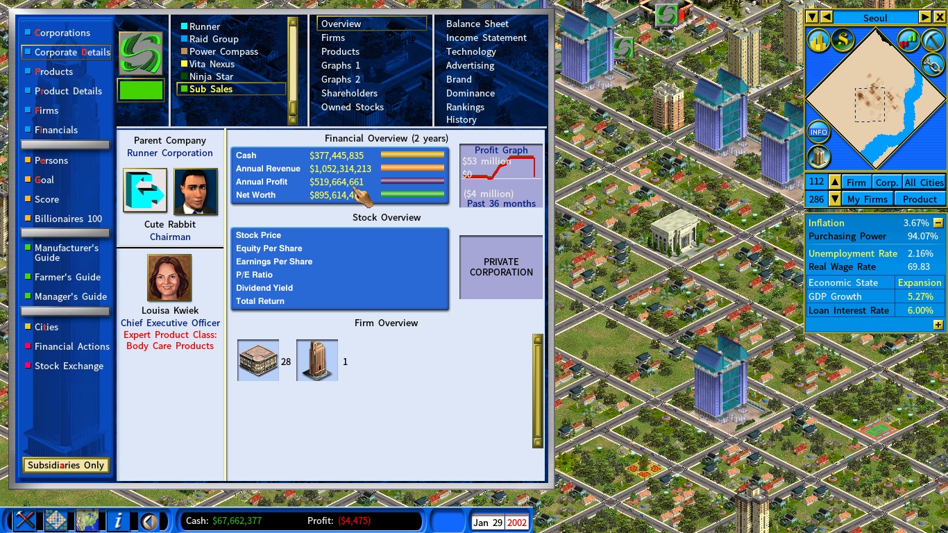 My subsidiary, 100% own.<br />Annual profit 519 million.