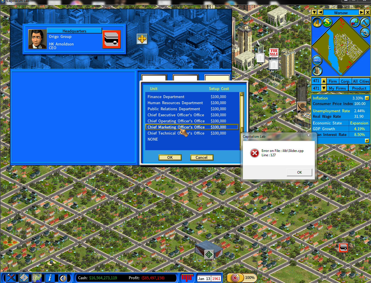 screenshot of error