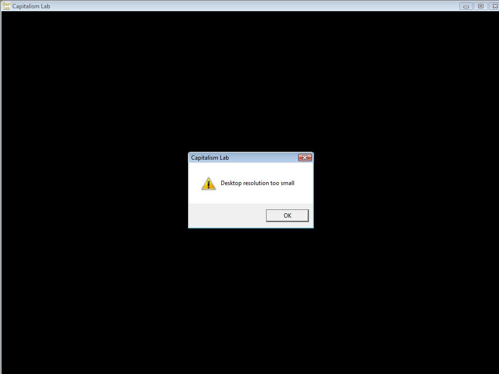 Show Error Message of Desktop Screen Resolution too small