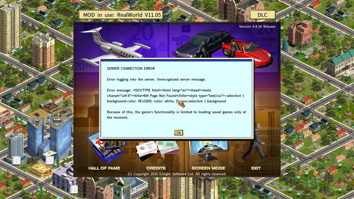 SERVER CONNECTION ERROR