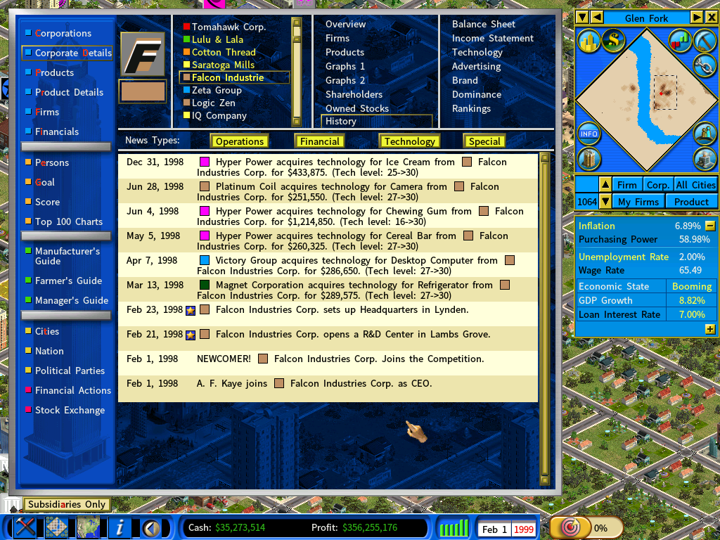 Falcon Industries Corp-History-1999.png